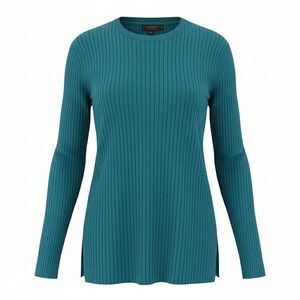 Teal Ribbed Long Sleeve Sweater